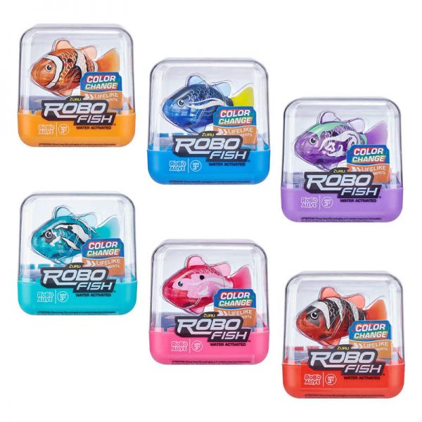 Robo Fish con movimento water activated e color change - Espositore 24pz 6 colori ass.
