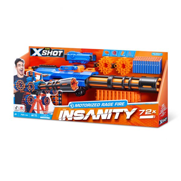 X-SHOT-INSANITY-SERIES 1 Motorized Rage Fire Gatlin Gun (86darts) 